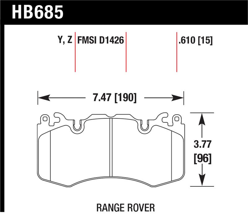 Land Rover Range Rover Brake Pads - Front - Hawk Performance - Performance Ceramic Street - `10-`11